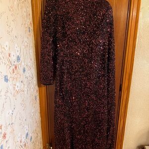 Elegant Black and Red One Shoulder Sequin Dress from SHEIN Size 4XL